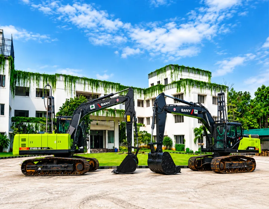 IEPL engineers fitting an electrification system to an excavator
