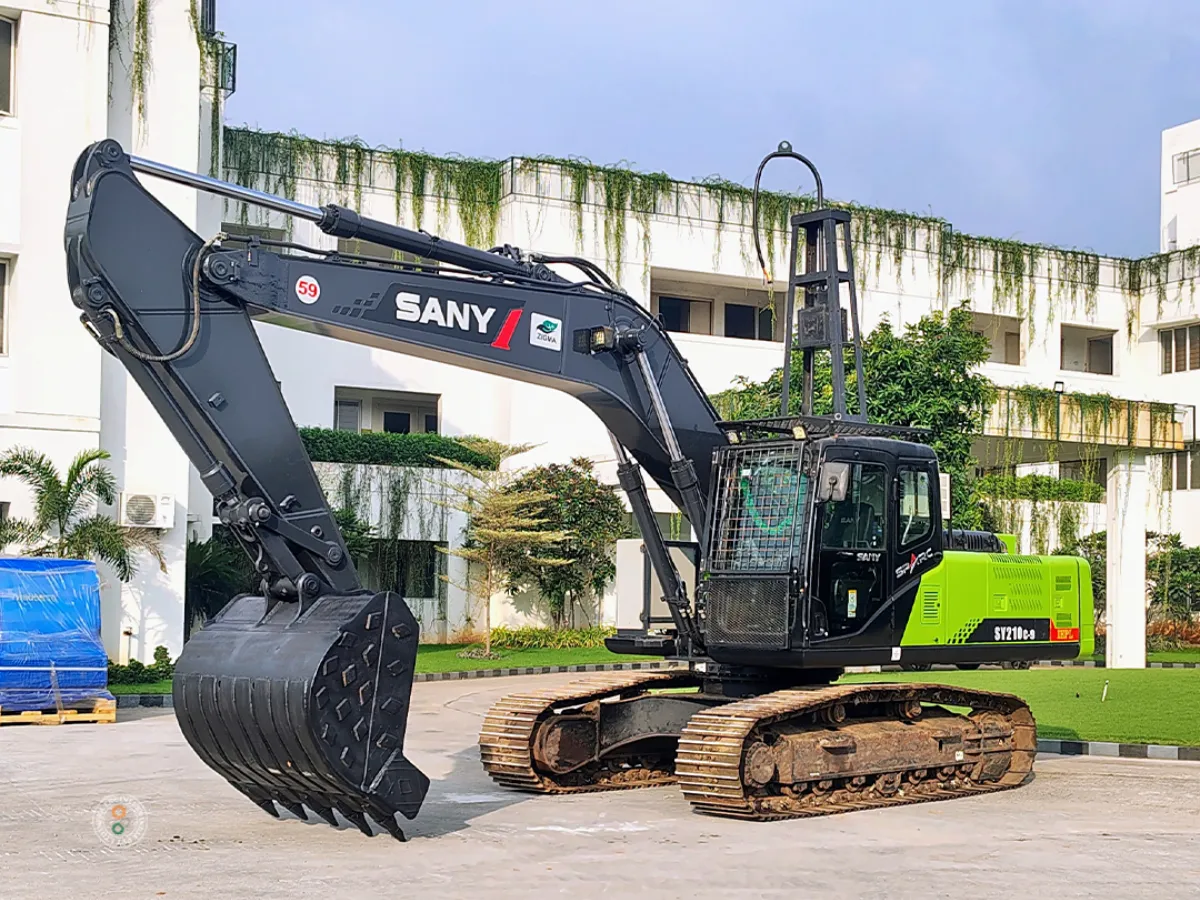 Electric excavator working on a mining site