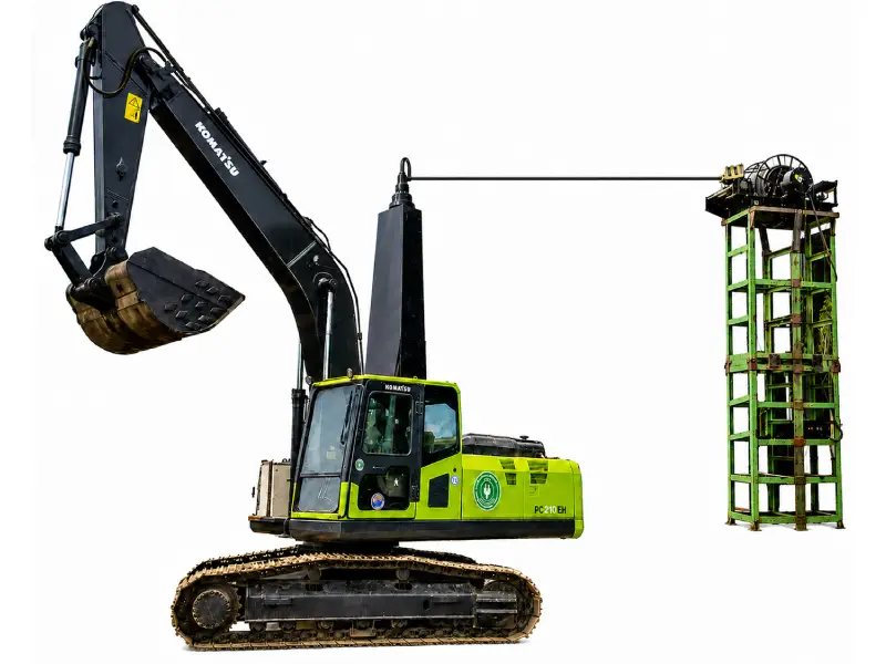Tower Cable Reel – 360° electric excavator setup