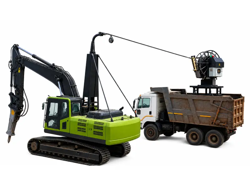 Mobile Cable Reel on Truck / Tractor – 360° electric excavator setup
